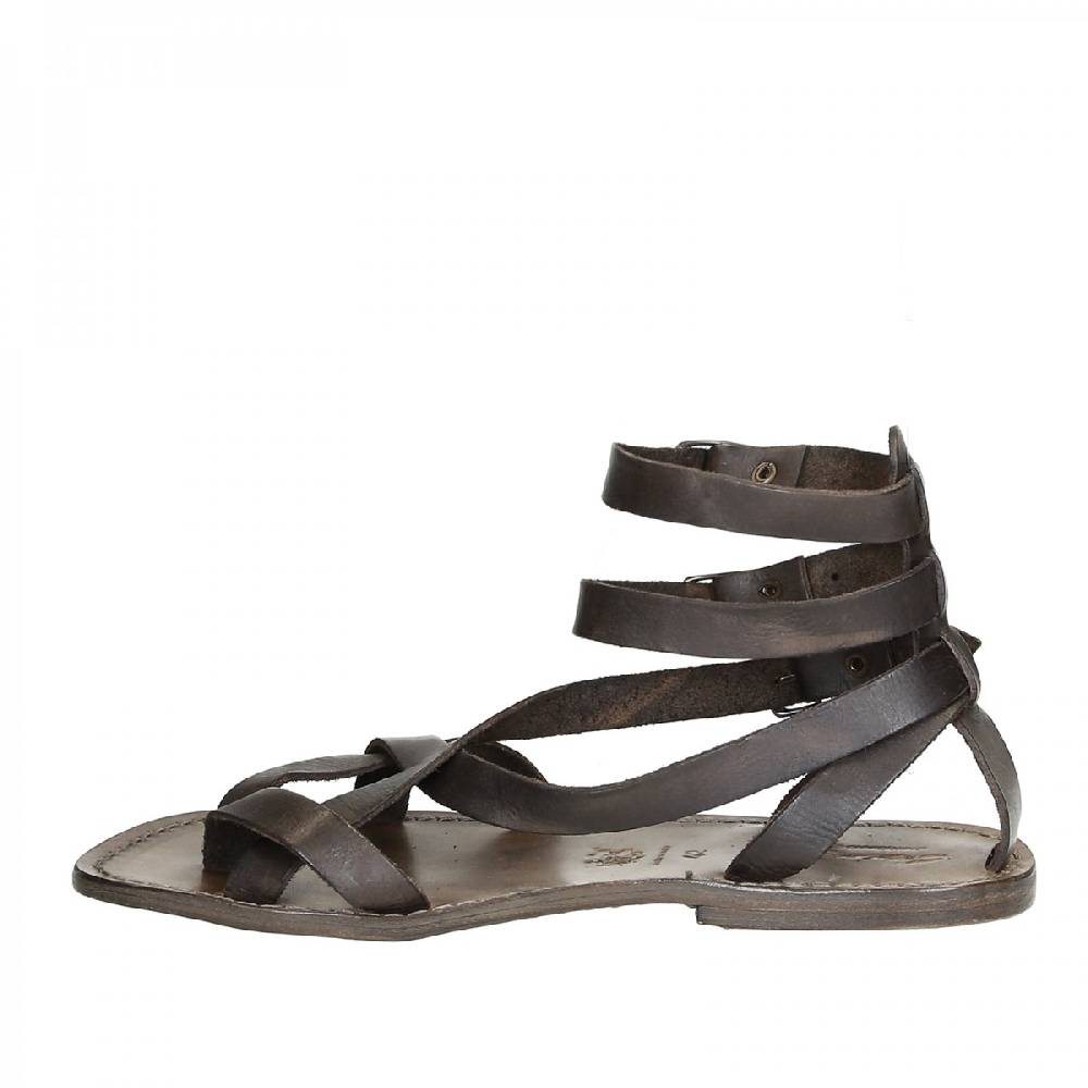 Lartigiano Del Cuoio Sandalo gladiatore uomo in pelle color fango Shopping Online
