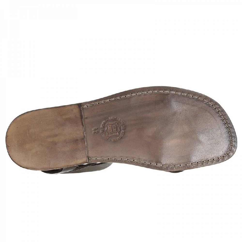 Lartigiano Del Cuoio Sandalo gladiatore uomo in pelle color fango Shopping Online