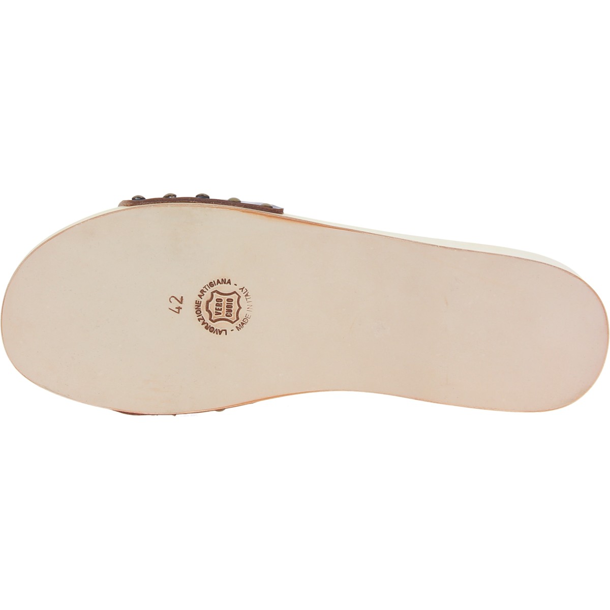 Lartigiano Del Cuoio Zoccoli in legno donna con fascia regolabile in pelle marrone scuro Sconto di tempo limitato