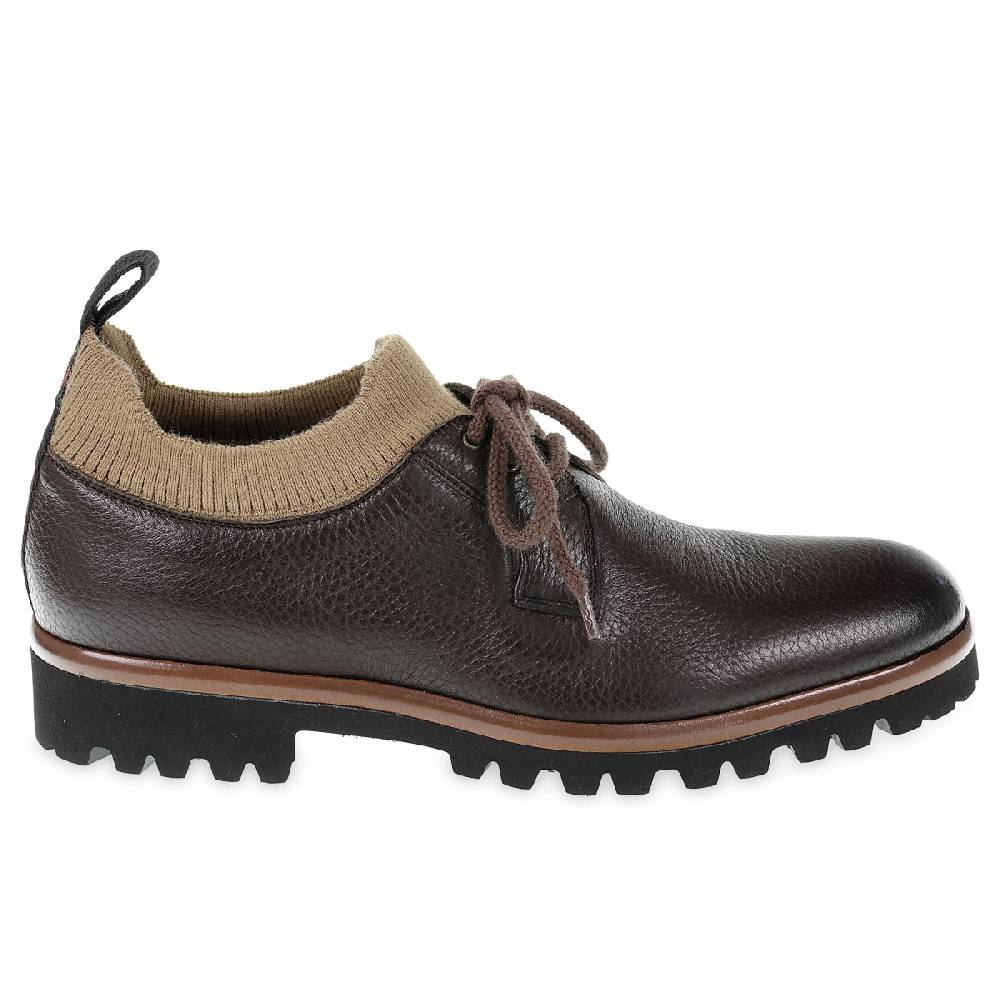 Lartigiano Del Cuoio Derby in cervo e cashmere marrone scuro - Fratelli Borgioli - Artigianalità Italiana Negozio online di fabbrica