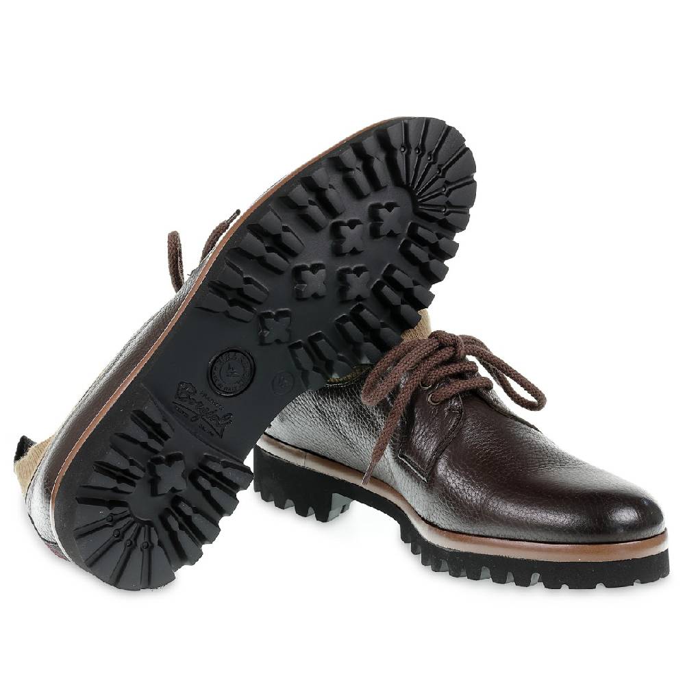 Lartigiano Del Cuoio Derby in cervo e cashmere marrone scuro - Fratelli Borgioli - Artigianalità Italiana Negozio online di fabbrica