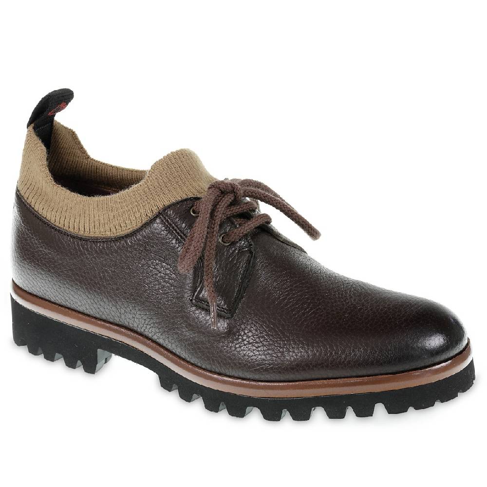 Lartigiano Del Cuoio Derby in cervo e cashmere marrone scuro - Fratelli Borgioli - Artigianalità Italiana Negozio online di fabbrica
