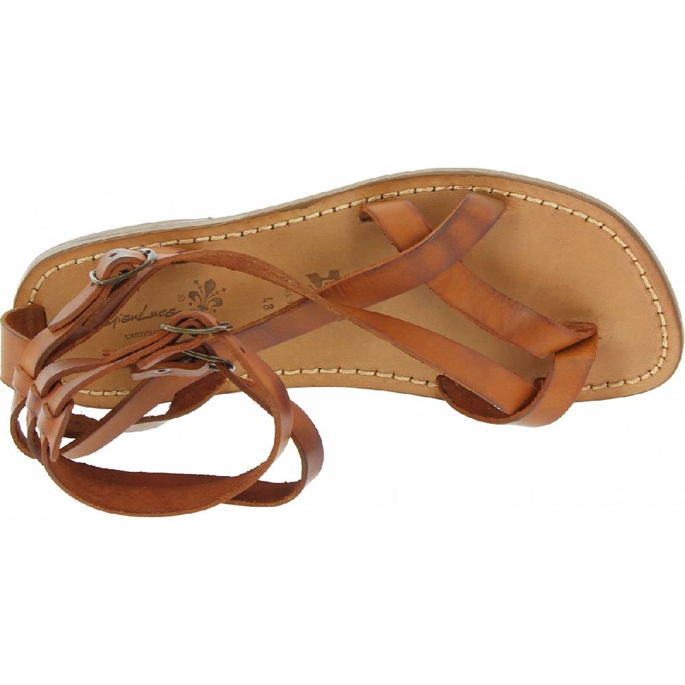 Lartigiano Del Cuoio Sandali gladiatore uomo in pelle color cuoio antico Comprare a buon mercato