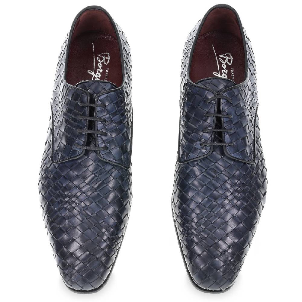 Lartigiano Del Cuoio Derby in Pelle Intrecciata a Mano - Fratelli Borgioli - Artigianalità Italiana Shopping online