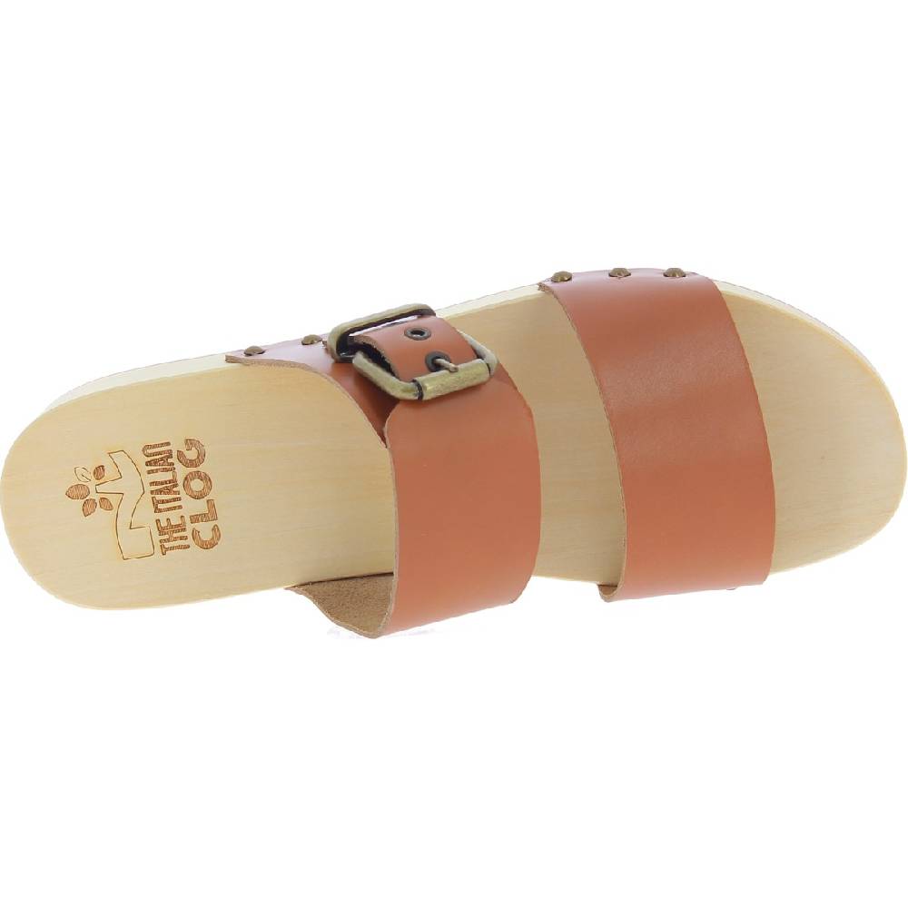 Lartigiano Del Cuoio Zoccoli artigianali da uomo con doppia fascia regolabile in pelle marrone Black Friday