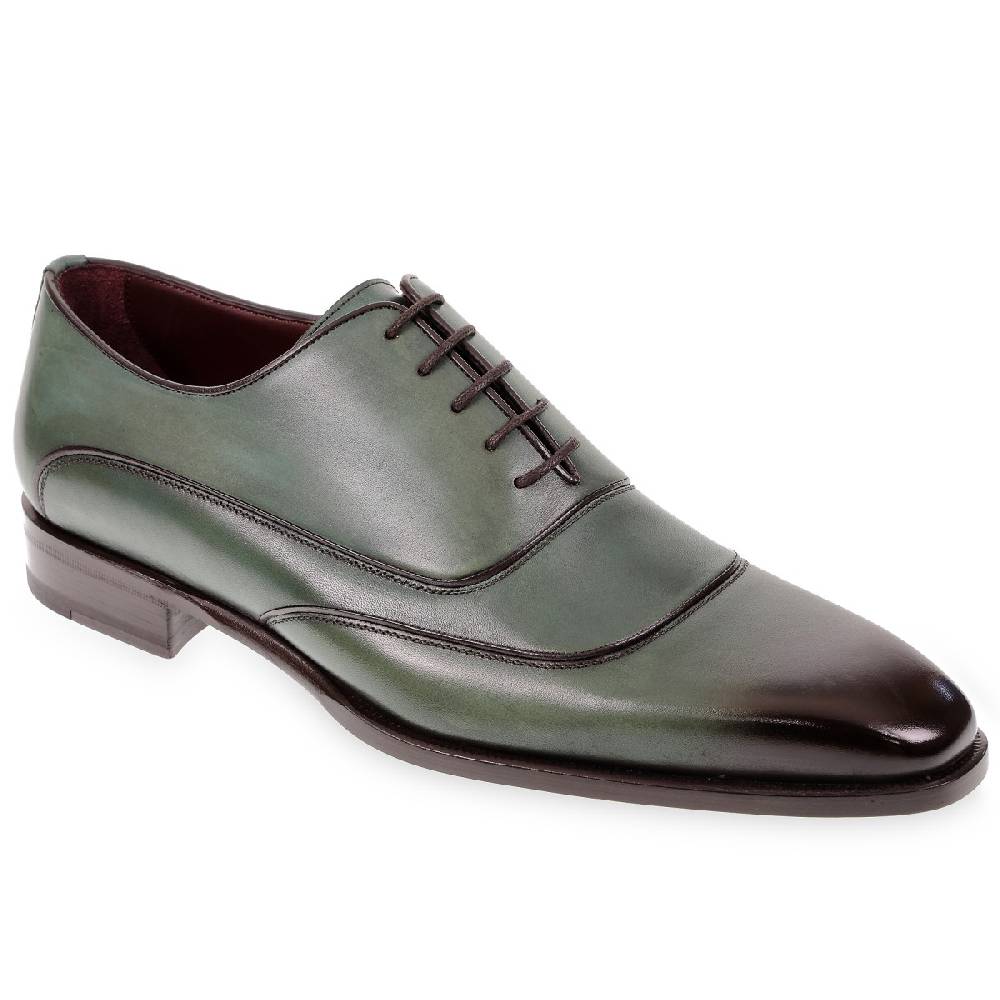 Lartigiano Del Cuoio Scarpe oxford da uomo in pelle verde tinta a mano da Fratelli Borgioli Offerta Pasqua