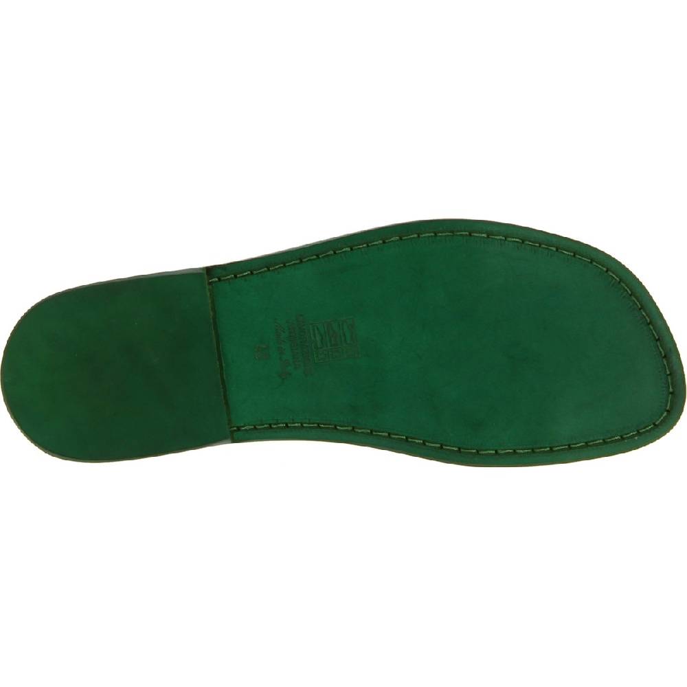 Lartigiano Del Cuoio Sandali cuoio uomo in pelle verde fatti a mano in Italia Offerta Giorno del Papà