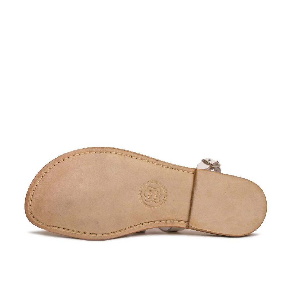 Lartigiano Del Cuoio Sandali bianchi infradito alla schiava artigianali in pelle Offerta migliore