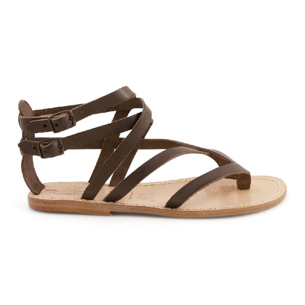 Lartigiano Del Cuoio Sandali gladiatore donna in pelle marrone artigianali Latest fashion