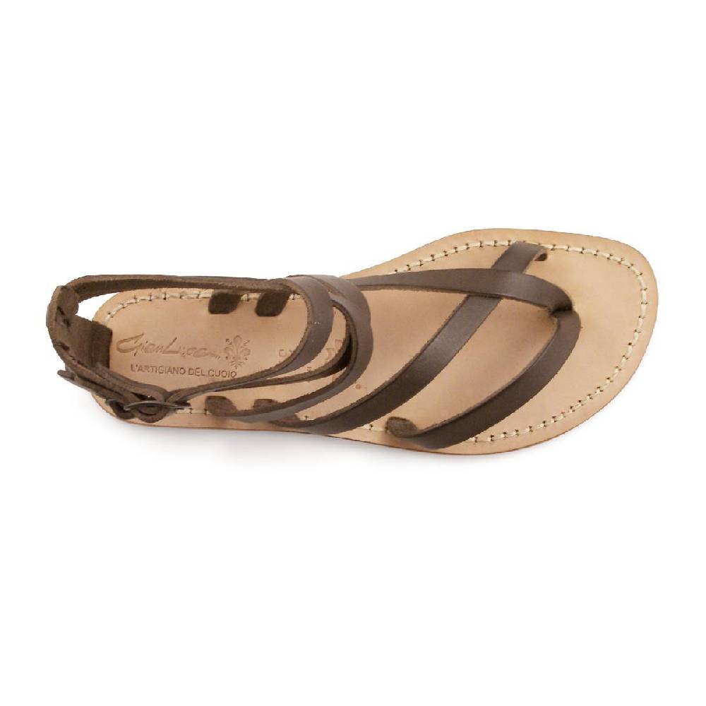Lartigiano Del Cuoio Sandali gladiatore donna in pelle marrone artigianali Latest fashion