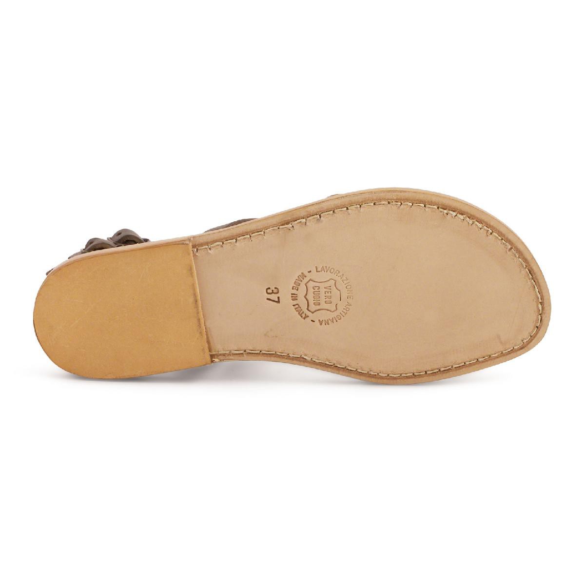 Lartigiano Del Cuoio Sandali gladiatore donna in pelle marrone artigianali Latest fashion