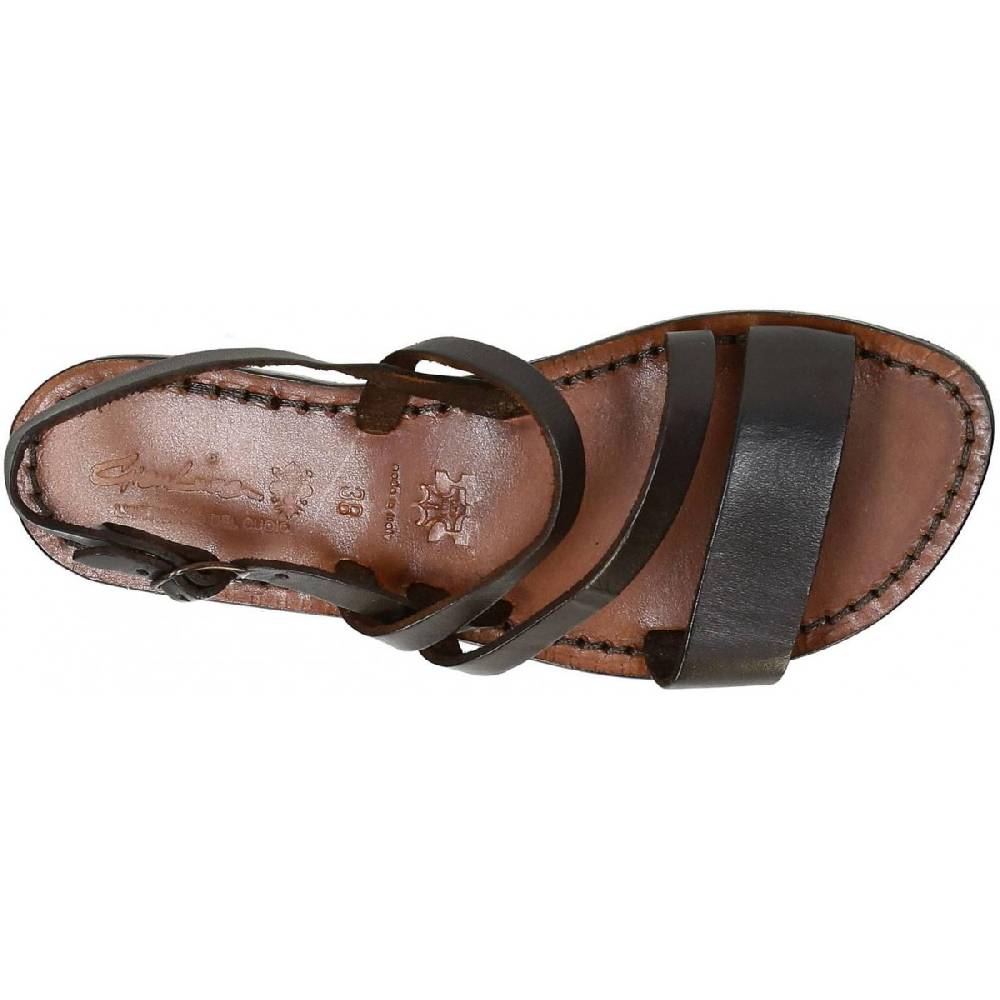 Lartigiano Del Cuoio Sandali bassi in pelle testa di moro da donna artigianali Lightning offer