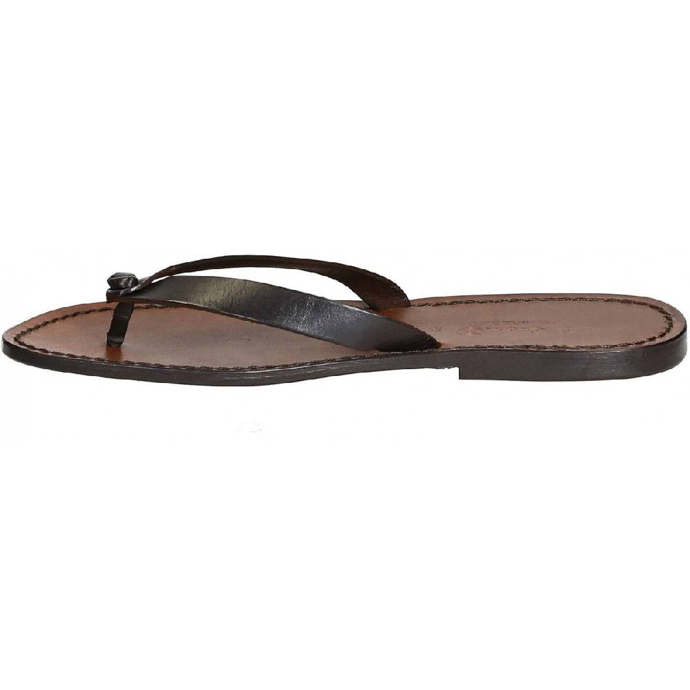 Lartigiano Del Cuoio Ciabatte a infradito uomo in pelle marrone artigianali Fino al 50% di sconto
