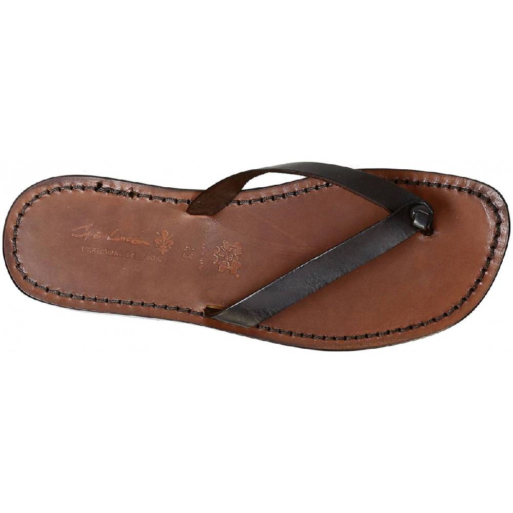Lartigiano Del Cuoio Ciabatte a infradito uomo in pelle marrone artigianali Fino al 50% di sconto