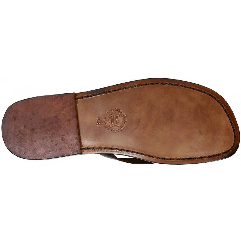 Lartigiano Del Cuoio Ciabatte a infradito uomo in pelle marrone artigianali Fino al 50% di sconto