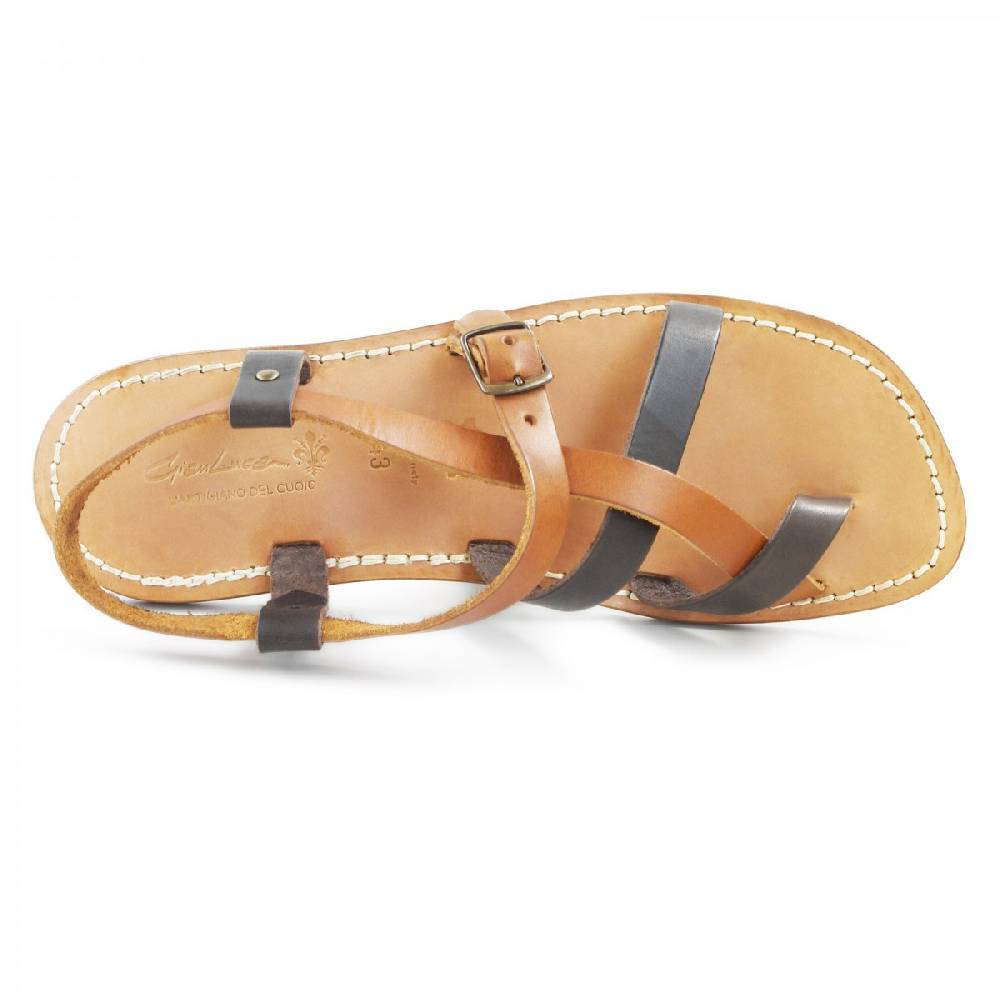 Lartigiano Del Cuoio Sandali frate in pelle bicolore fatti a mano Fino al 60% di sconto