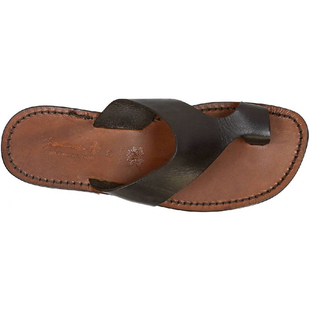 Lartigiano Del Cuoio Ciabatte infradito uomo in pelle marrone Artigianali Fino al 55% di sconto