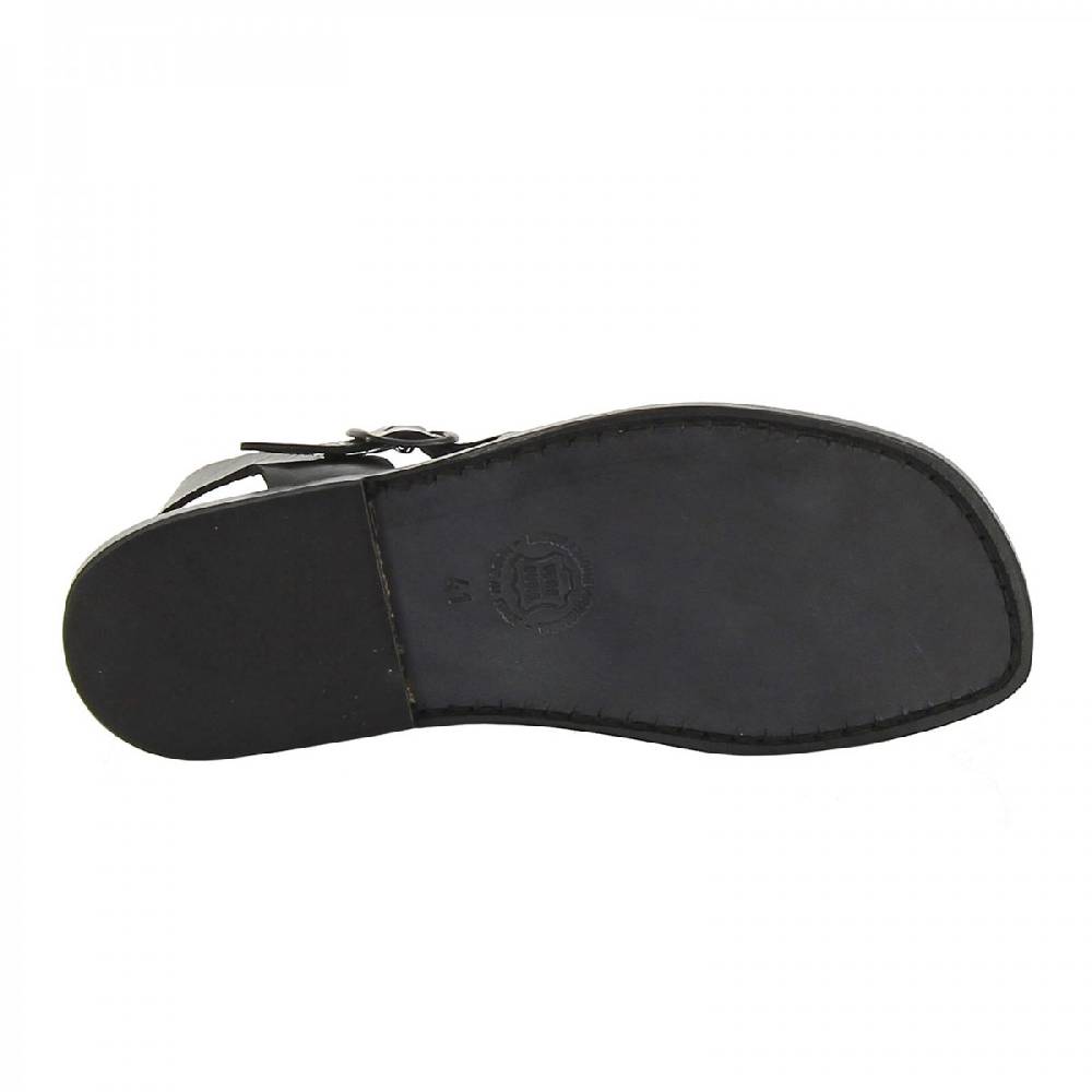 Lartigiano Del Cuoio Sandali in cuoio da uomo fatti a mano in pelle nero Discount Store per i nuovi prodotti