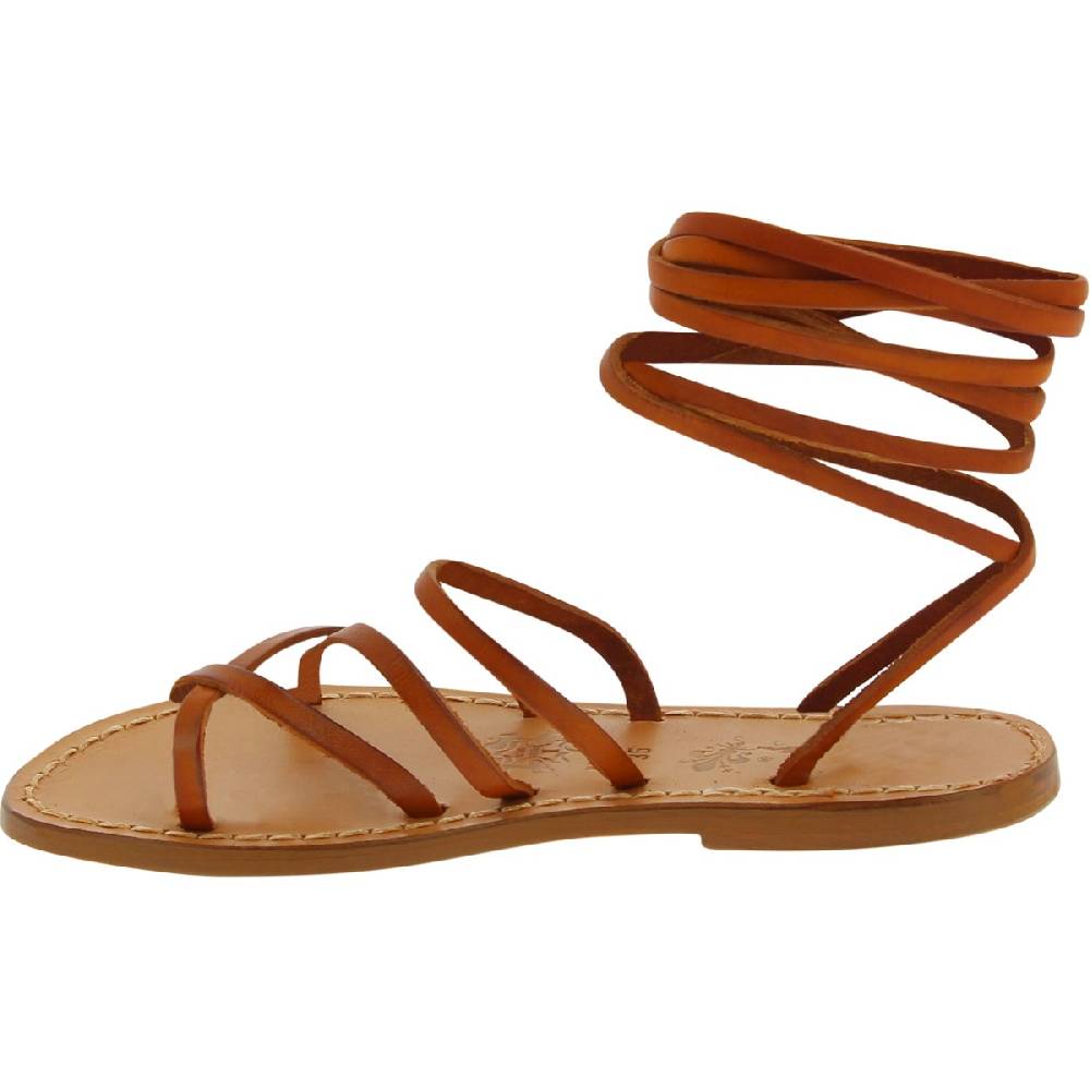 Lartigiano Del Cuoio Sandali alla schiava in pelle color cuoio fatti a mano in Italia Super sconto