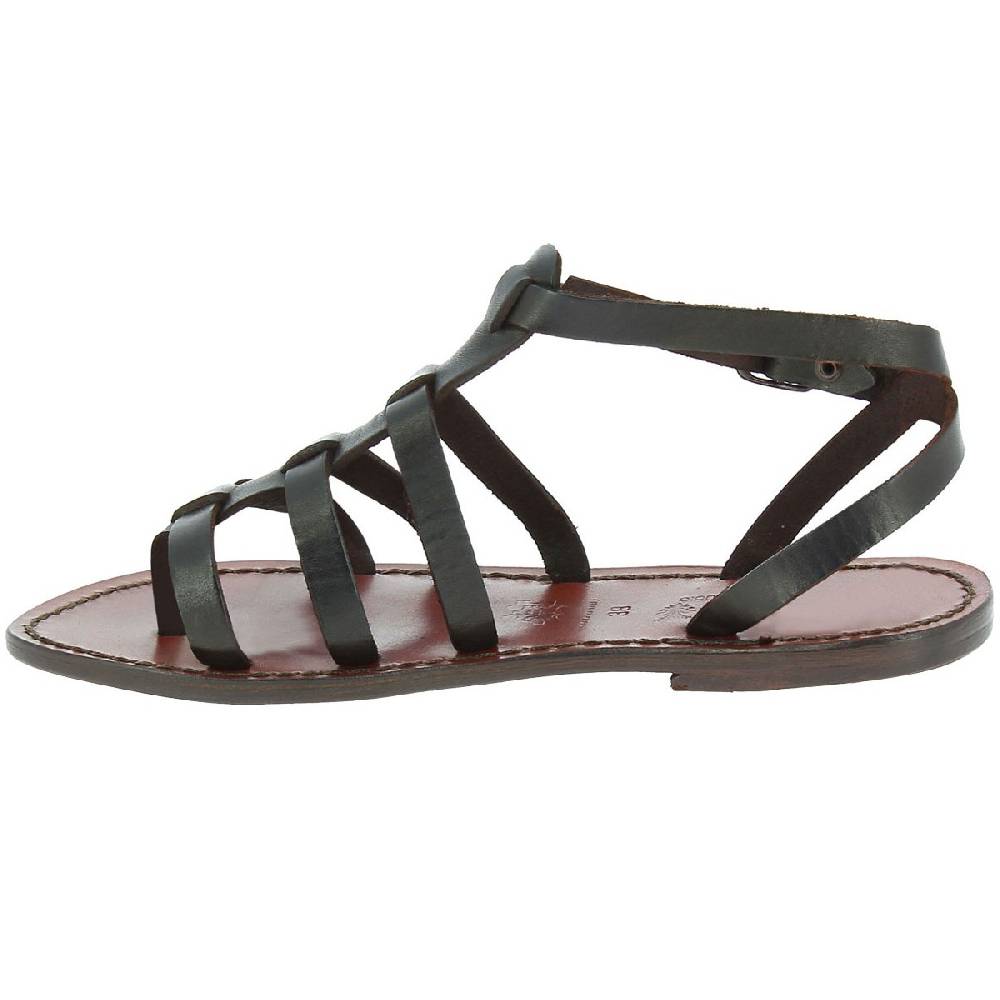 Lartigiano Del Cuoio Sandali gladiatore donna in pelle marrone fatti a mano in Italia 50% di sconto con spedizione gratuita