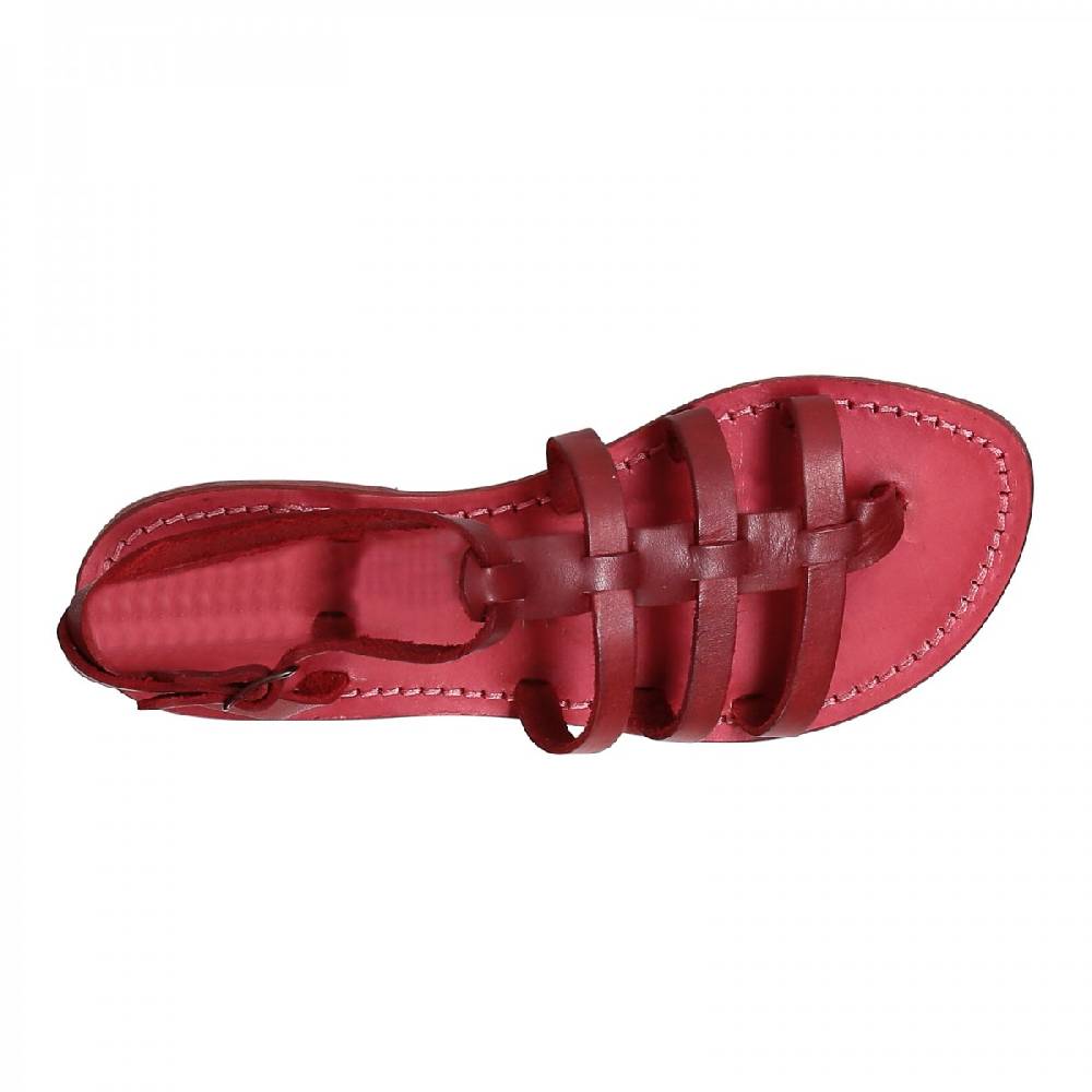 Lartigiano Del Cuoio Sandali gladiatore donna in pelle rosso fatti a mano in Italia Esporta salva