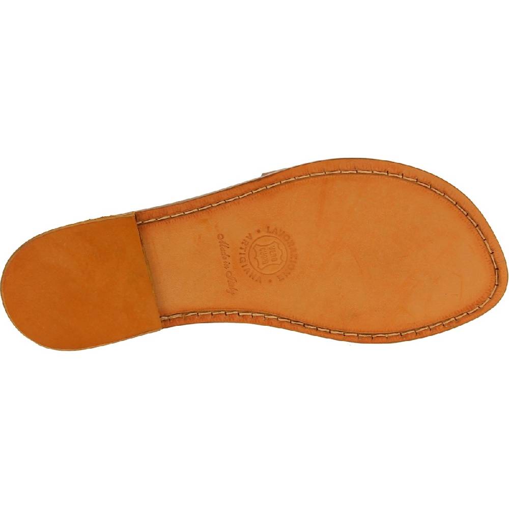 Lartigiano Del Cuoio Ciabatte donna in pelle marrone artigianali 50% di sconto per tempo limitato