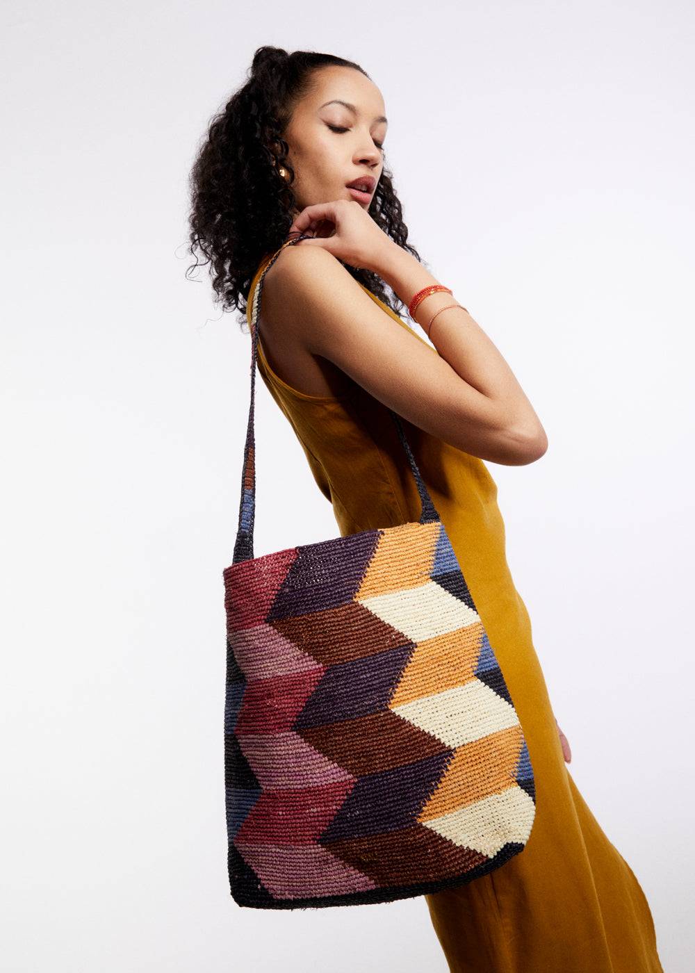 ﻿Nalí SUKY BAG IN MULTI RAFFIA + COLORS In Saldo