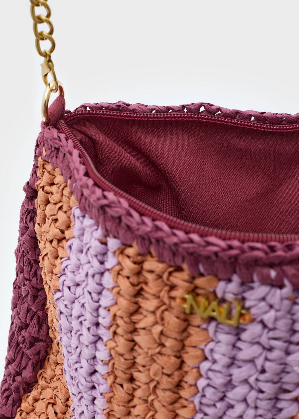 Nalí NANA POUCH IN RAFFIA + COLORS Italia