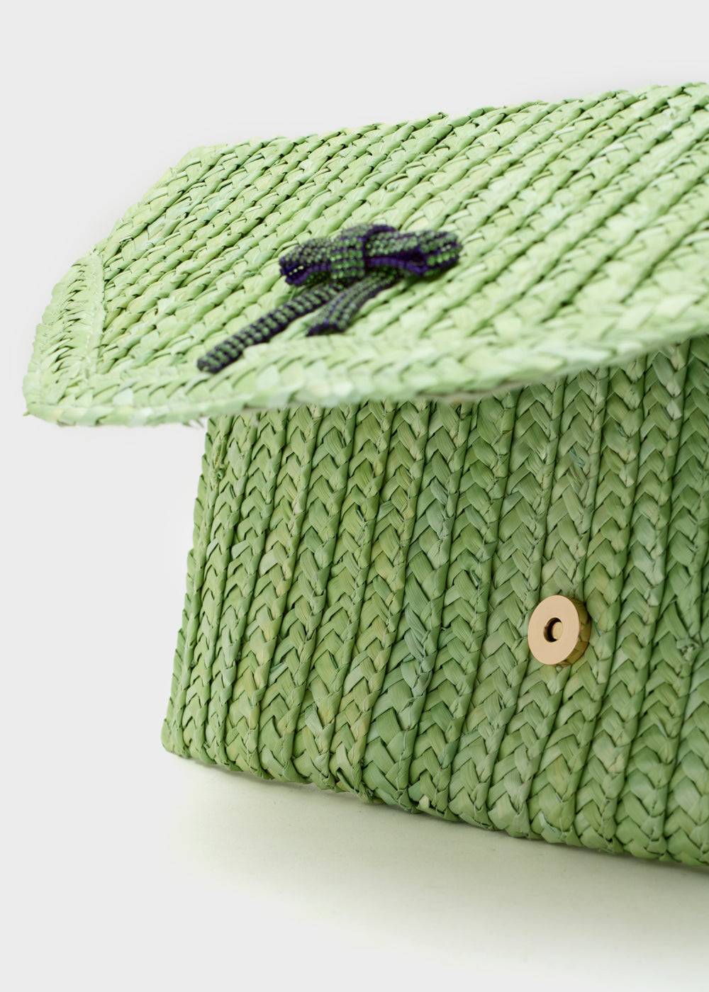 Nalí SAMI CLUTCH IN STRAW+ BOW + COLORS In Linea