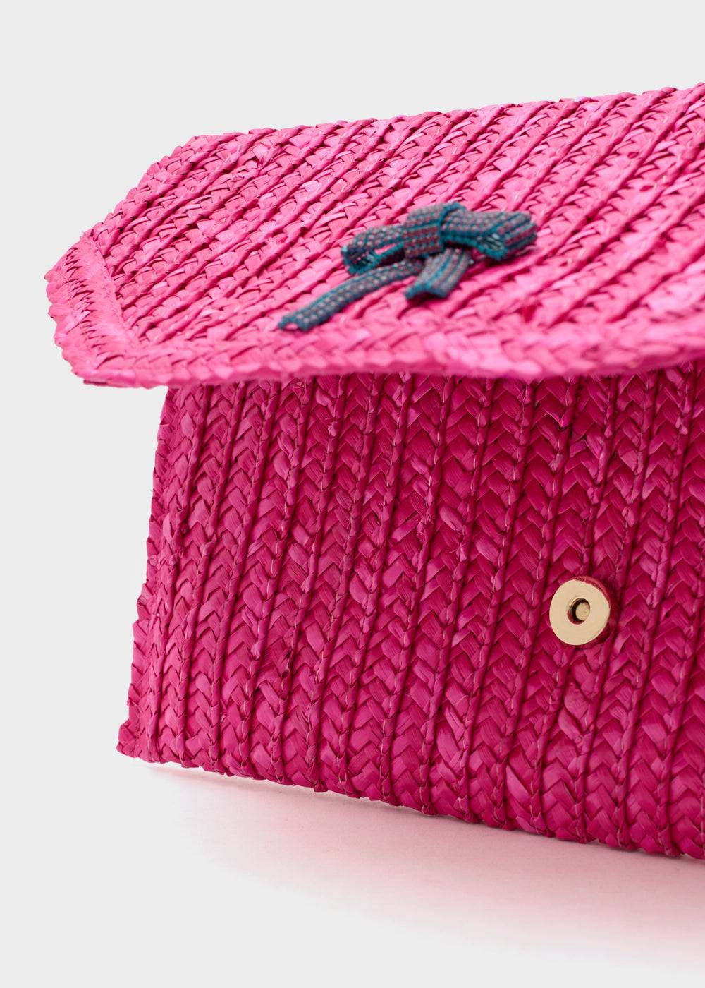 Nalí SAMI CLUTCH IN STRAW+ BOW + COLORS In Linea