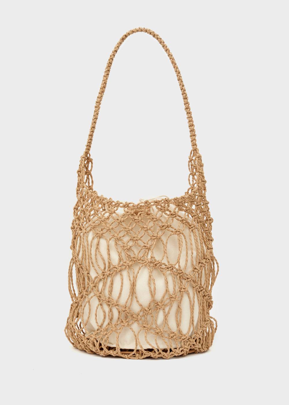 Nalí SYLVIA BUCKET BAG IN RAFFIA + COLORS Spedizione Gratuita