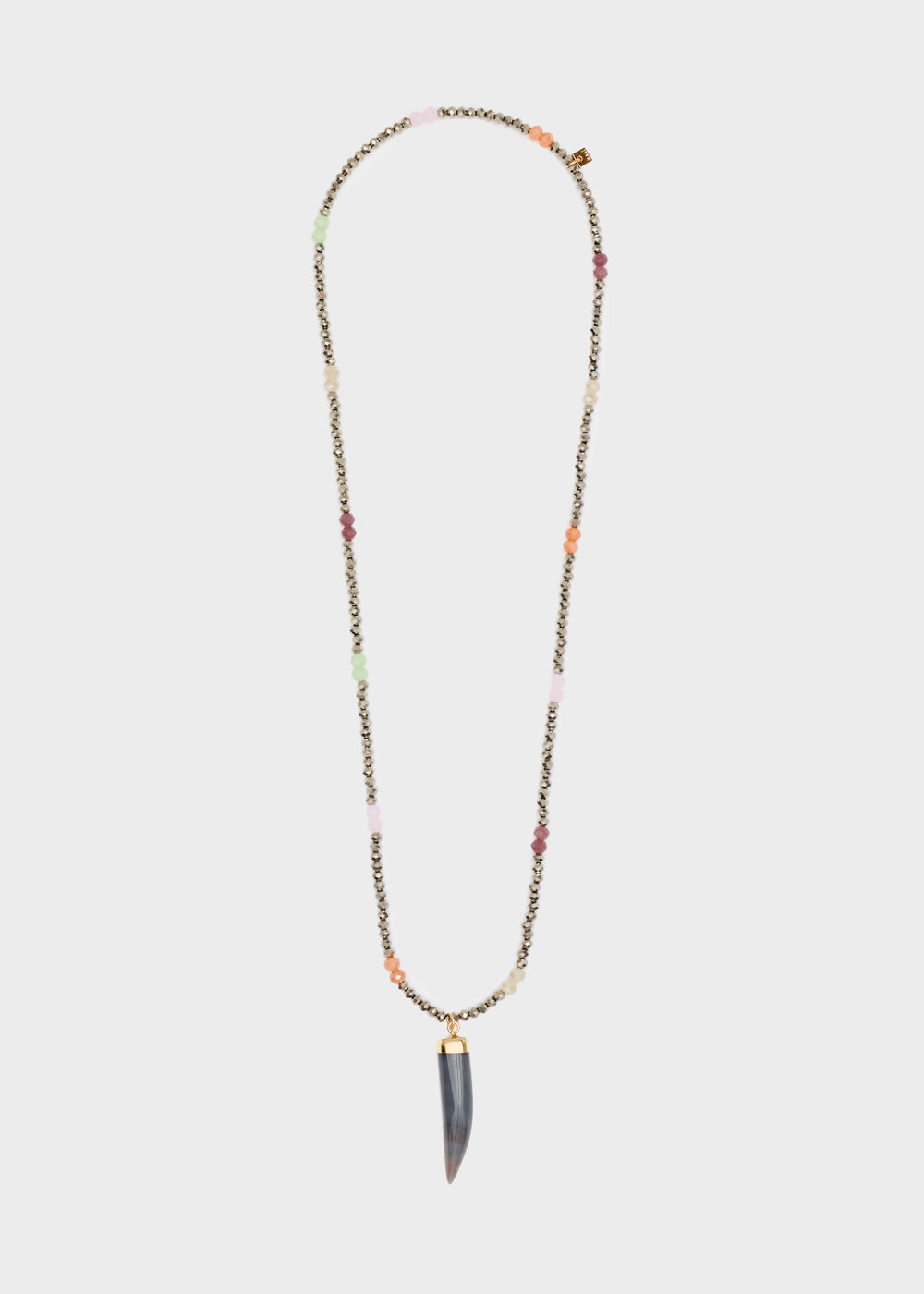 Nalí HORN NECKLACE W/ GOLD BEADS + COLORS Vendita Economica