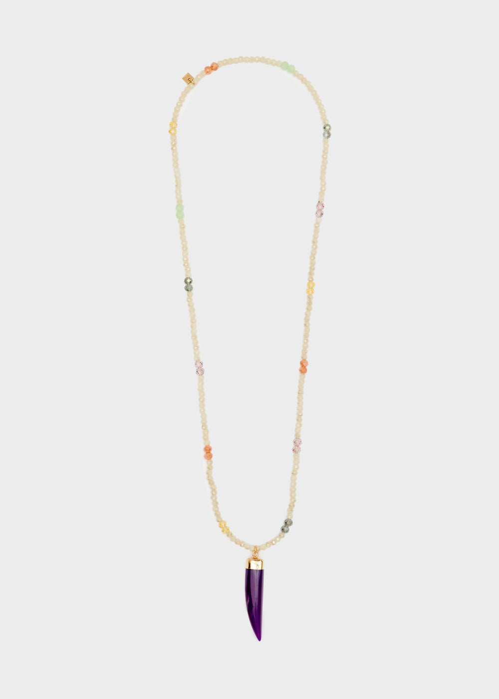 Nalí HORN NECKLACE W/ GOLD BEADS + COLORS Vendita Economica