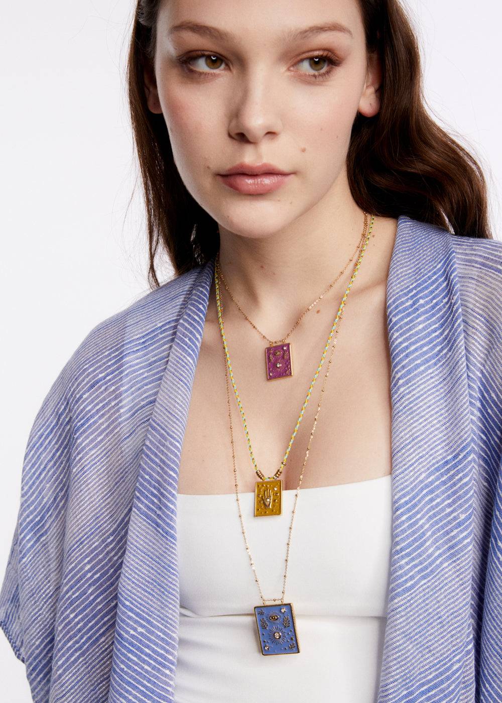 Nalí S.STEEL SOLE SMALL NECKLACE GOLD + COLORS In Saldo