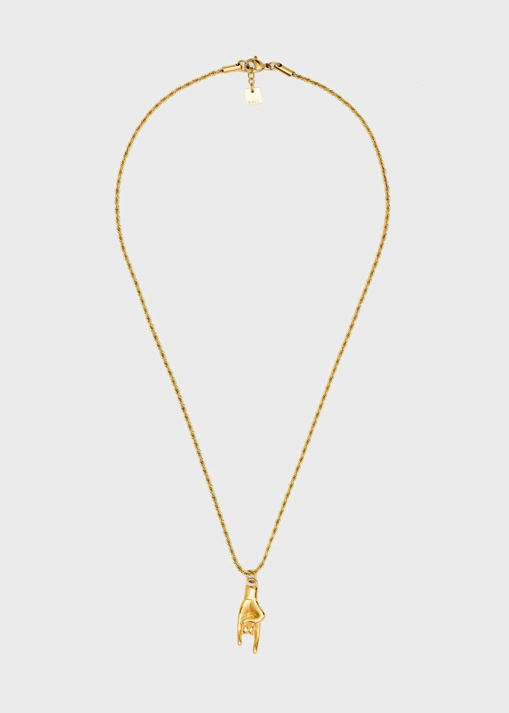 Nalí NECKLACE W/ HAND PENDANT 14KT G.P In Linea