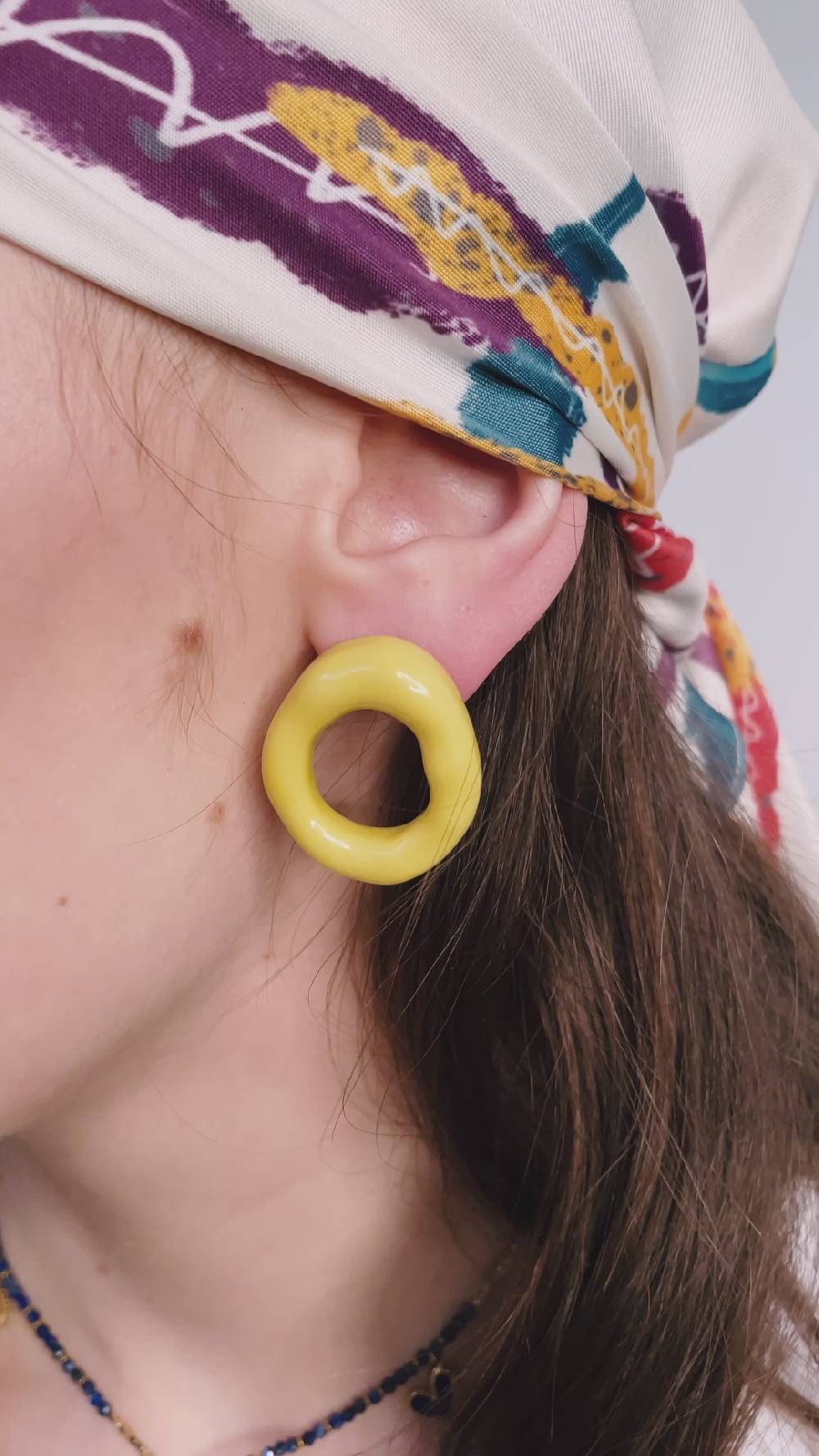 Nalí HAPPY RESIN ROUND EARRINGS + COLORS Nuovo