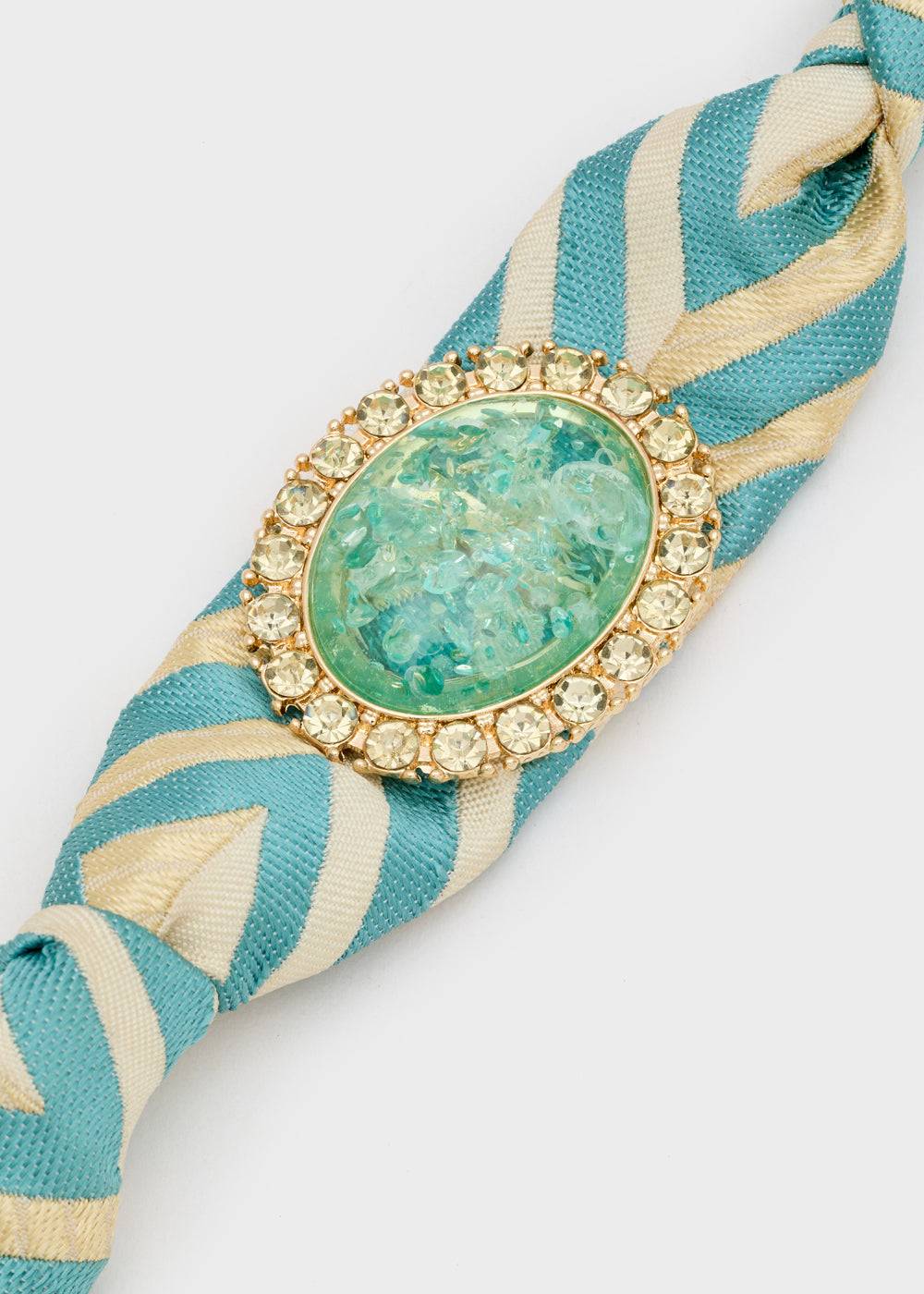 Nalí FABRIC L.BLUE BRACELET W/ OVAL STONE Promozione