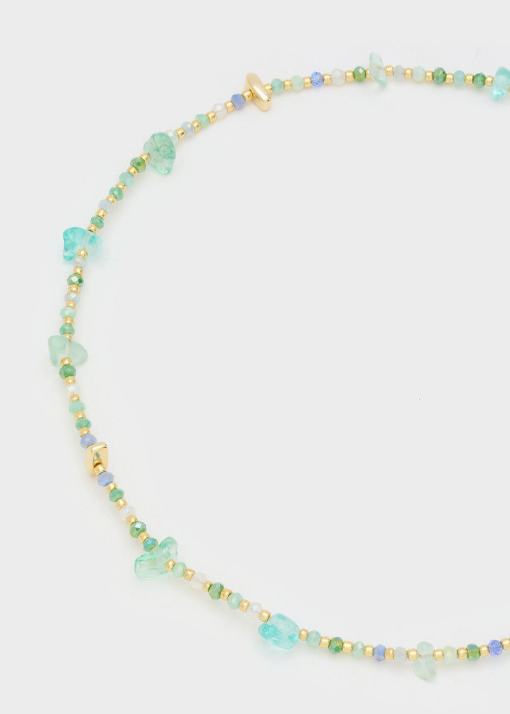 Nalí NECKLACE W/ GREEN+GOLD STONES Presa
