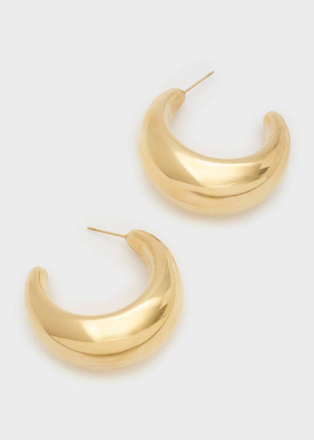 Nalí CHUNKY HALF MOON EARRINGS 14KT GOLD PLAT In Vendita
