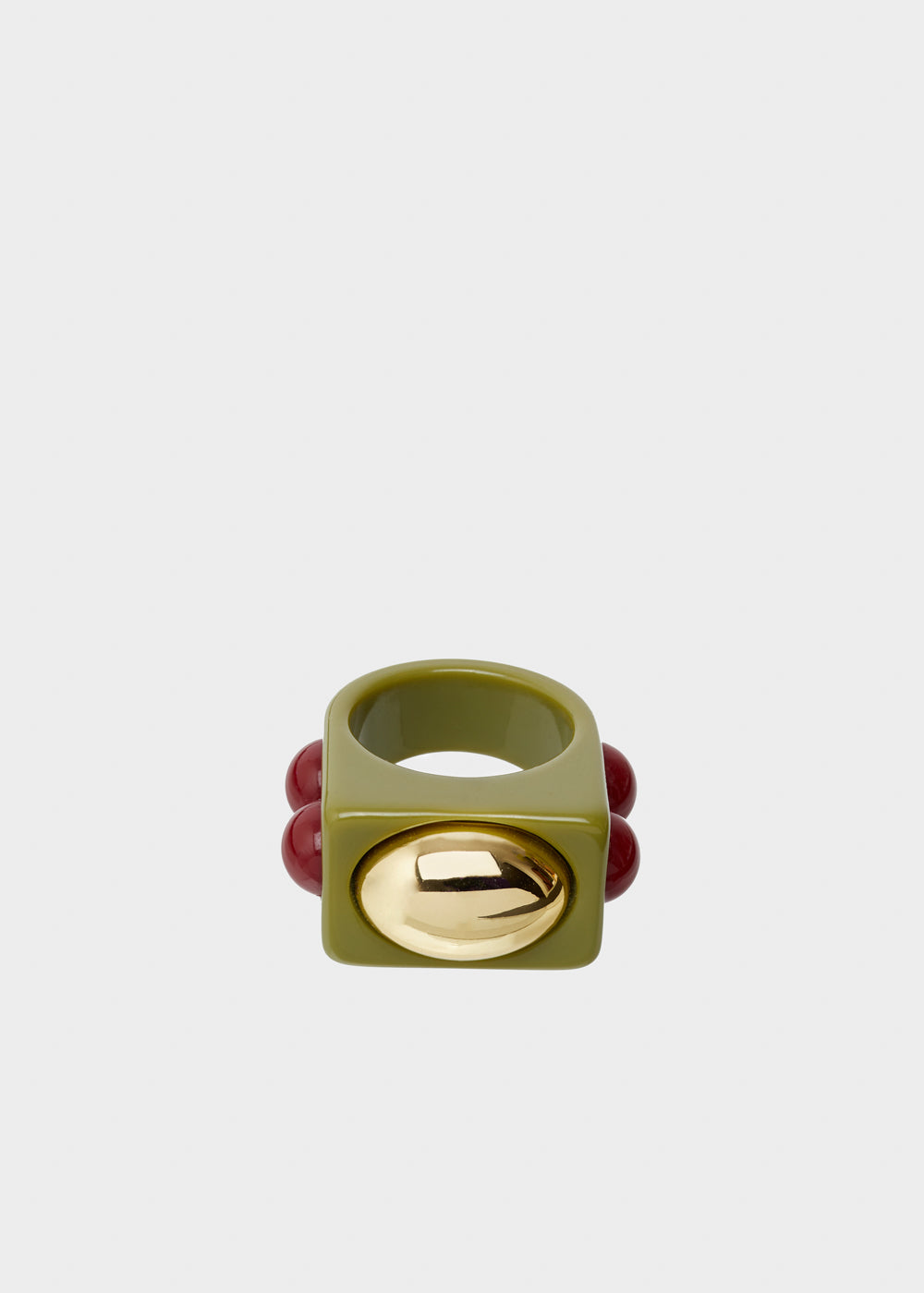 Nalí SUNNY ROUNDED RING IN GREEN RESIN Italy