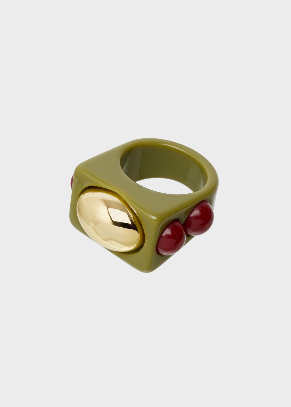 Nalí SUNNY ROUNDED RING IN GREEN RESIN Italy