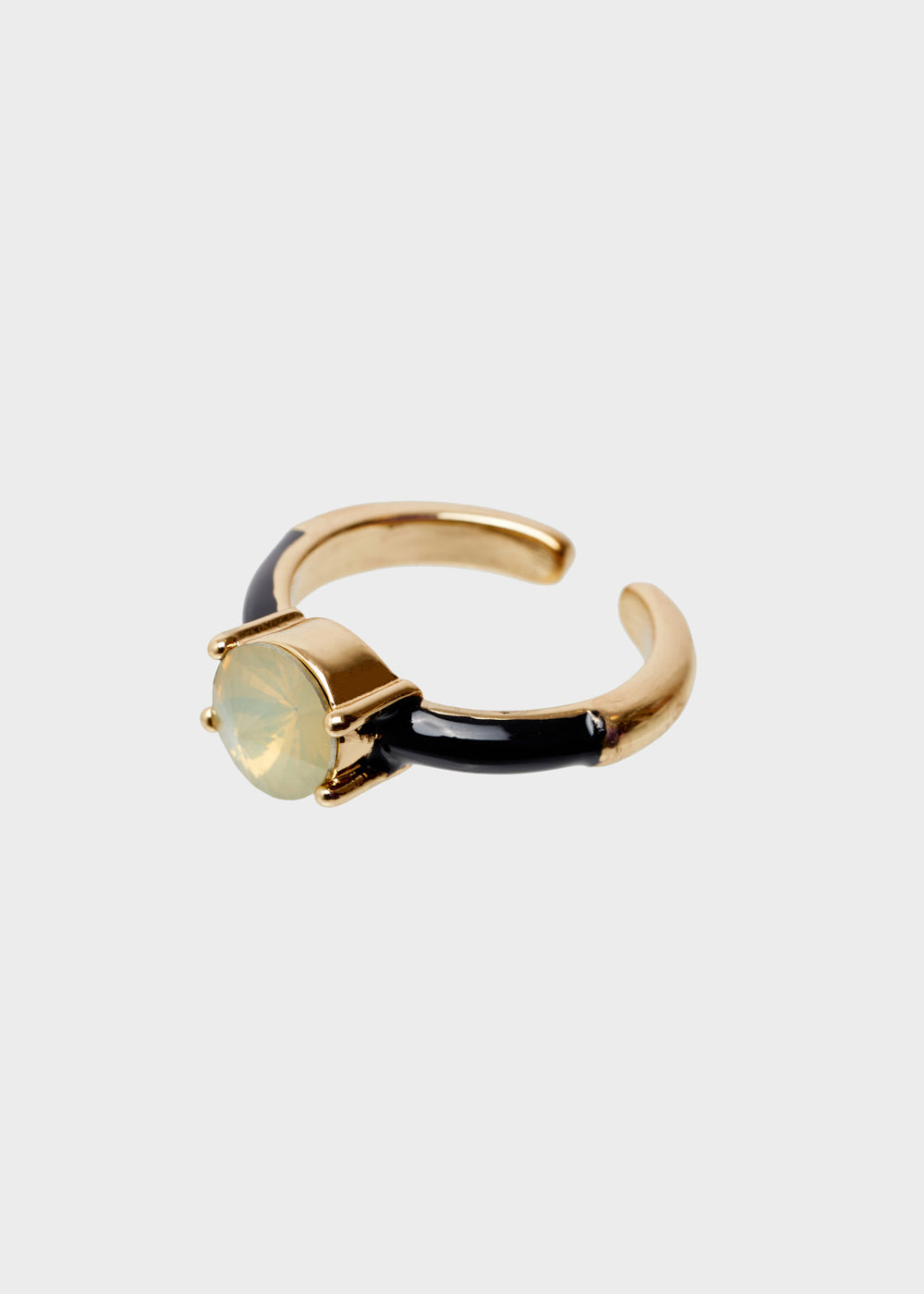 Nalí GLORIA ADJUSTABLE BLACK RING W/ STONE Nuovo