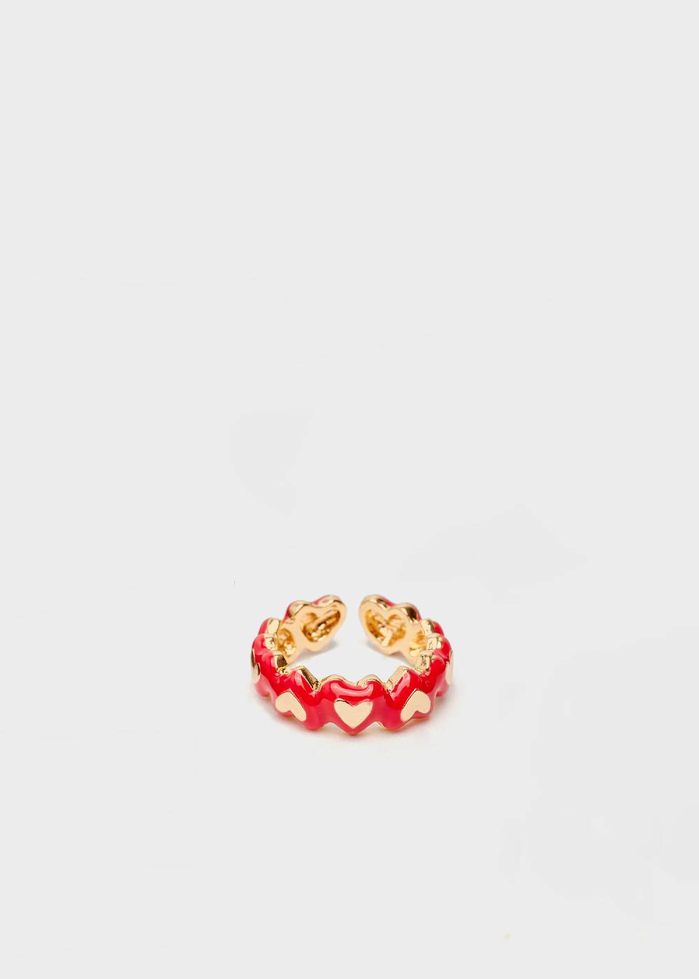 Nalí DELFI ENAMEL HEART RING IN RED Qualità
