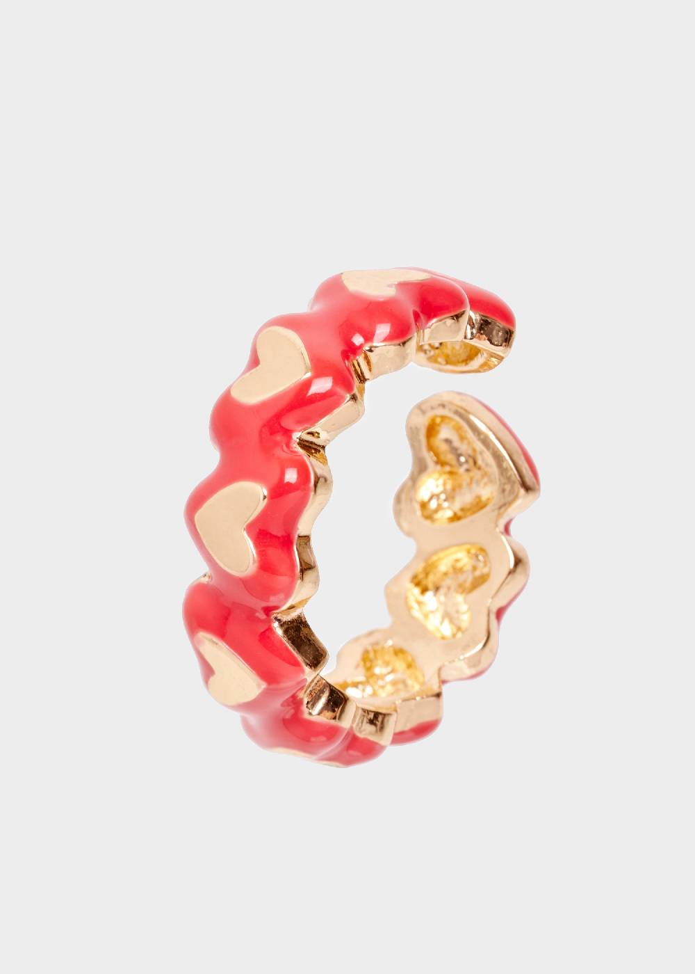 Nalí DELFI ENAMEL HEART RING IN RED Qualità