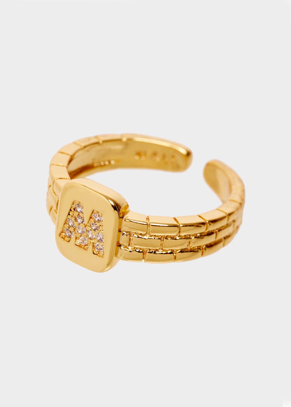Nalí THIN RING WITH M LETTER IN ZIRCONS Spedizione Gratuita