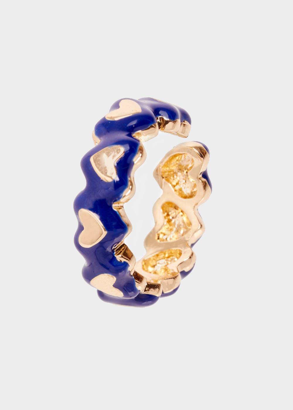 Nalí DELFI ENAMEL HEART RING IN BLUE Pezzi Unici