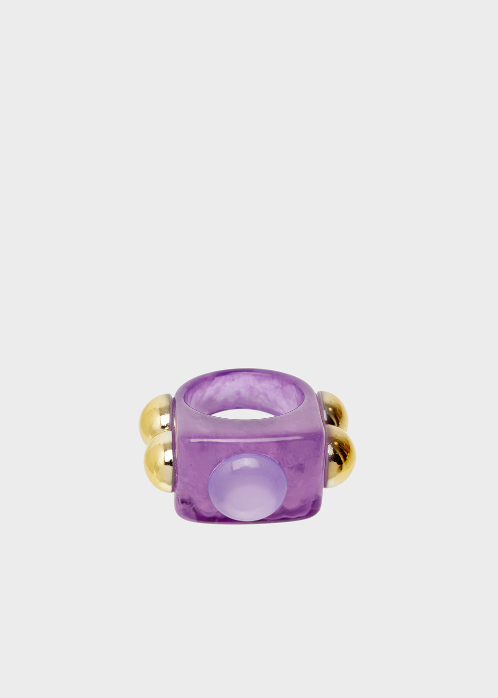 Nalí LEANDRA RING W/ PURPLE RESIN SPHERES Fino Al -60%