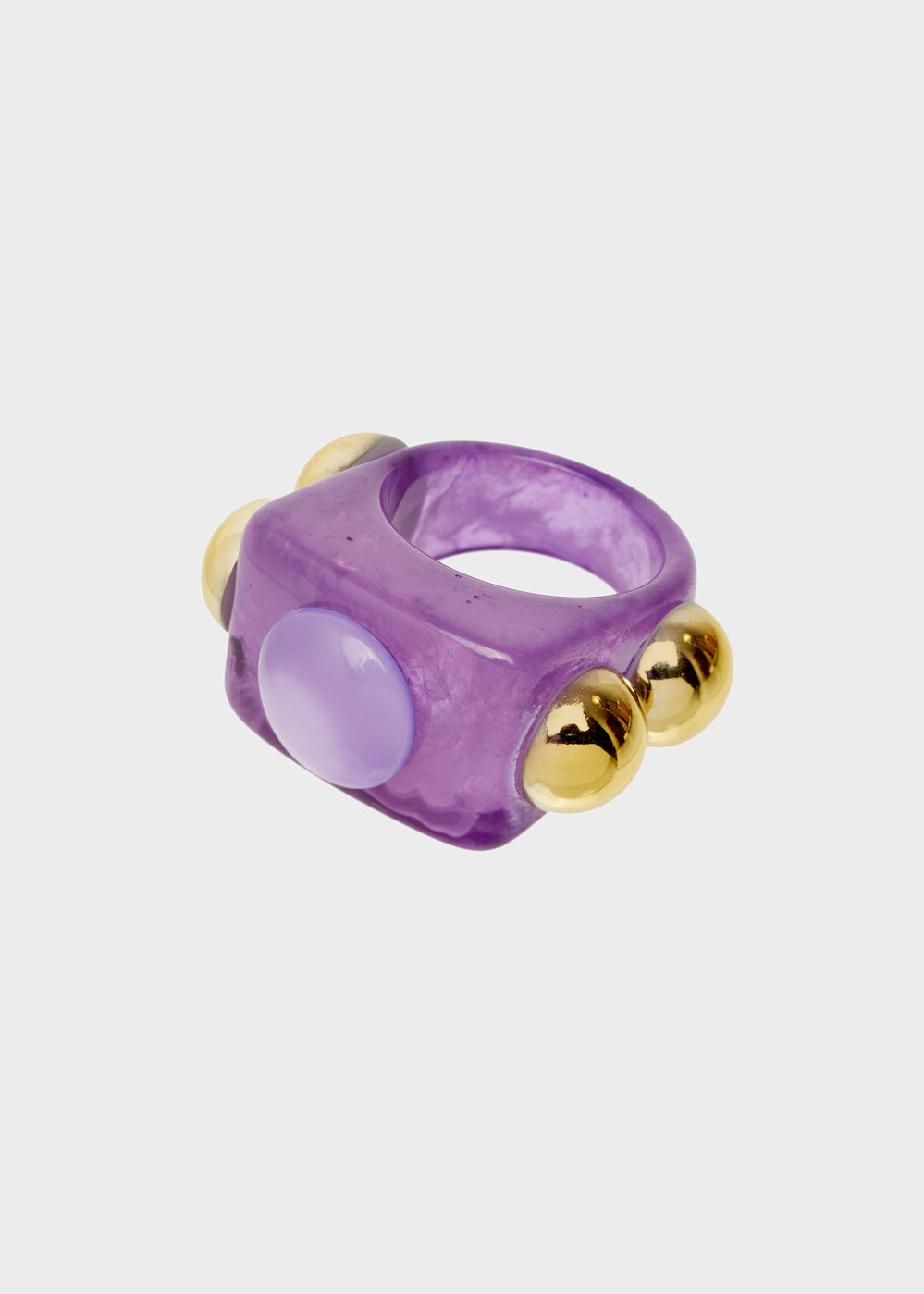 Nalí LEANDRA RING W/ PURPLE RESIN SPHERES Fino Al -60%