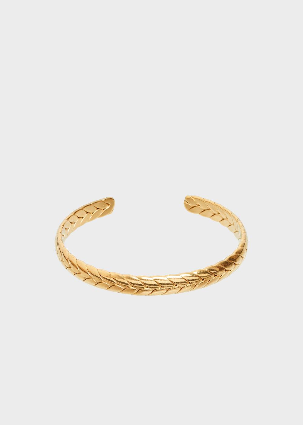Nalí STAIN. STEEL SID LEAF RIGID BRACELET IN GOLD Sottocosto