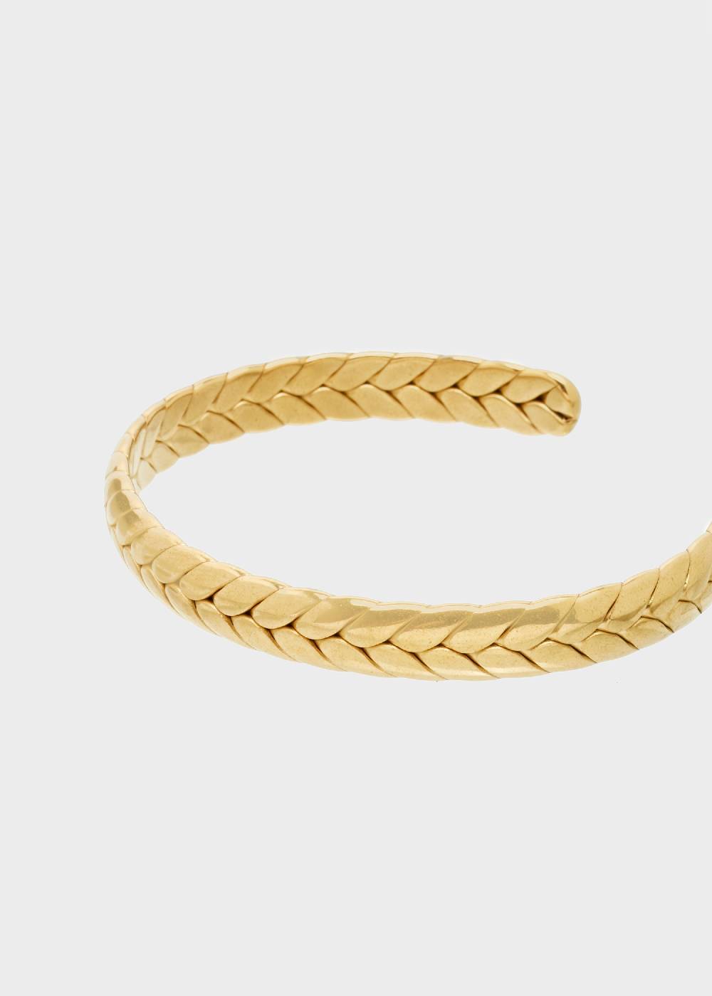 Nalí STAIN. STEEL SID LEAF RIGID BRACELET IN GOLD Sottocosto